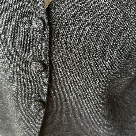 Black flower bud lined sparkling cardigan - Picture 3 of 8